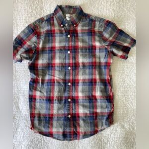 Old Navy Red and Blue Slim Fit Casual Button Down Shirt
